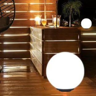 直径40cmソーラー庭園灯　SmartLightingボールライト昼光色 電球色 白色　明るさ最大100Lm雨にも強いIP65　型番：GW-RMDO319-40