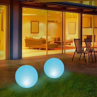 直径25cmソーラー庭園灯　カラー7色と昼光色 電球色 白色  SmartLightingデコレーションライト 明るさ最大100Lm雨にも強いIP65　型番：GW-RMDO319/V-25