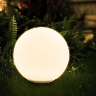 直径45cmソーラー庭園灯　SmartLighting超ボリューム感の光！ボールランプ 昼光色 電球色 白色　明るさ最大200Lm自重2.8Kg　型番：GW-RMDO315-45