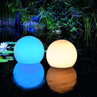 直径20cmソーラープールボール カラー7色と昼光色 電球色 白色  SmartLighting  明るさ最大60Lm 防水規格IP65　型番：GW-RMDO319/V-F-20（2P/S)