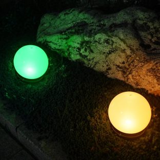 直径20cmソーラー庭園灯　カラー7色と昼光色 電球色 白色  SmartLightingデコレーションライト 明るさ最大60Lm雨にも強いIP65　型番：GW-RMDO319/V-20
