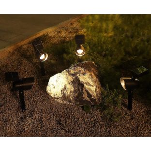 GWSOLAR スポットライト【 4個組・電球色・明るさ10ルーメン】挿し込み式自動点灯 自動消灯【型番： GW-SP305/WW 4P】