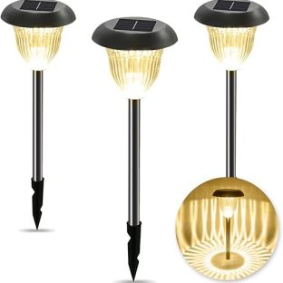 GWSOLAR ステンレス製 ガーデンライト ３点セット 明るさ10ルーメン 電球色 夜自動点灯・朝自動消灯【型番：GW-SS125/WW(3P)】