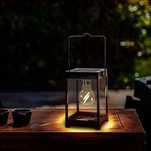 GWSOLAR レトロな雰囲気を演出するLEDフィラメント電球式ソーラーランタン　Smart Lighting 季節によって点灯を自動制御、夜自動点灯、自動消灯【型番： GW-DO108/A-C】