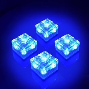 置くだけ!! GWSOLAR ソーラーライト 4個セット 埋め込み式 ガーデンライト 青色 自動点灯消灯　7cm角サイズ【 型番： GW-GS101/B 4pcs】