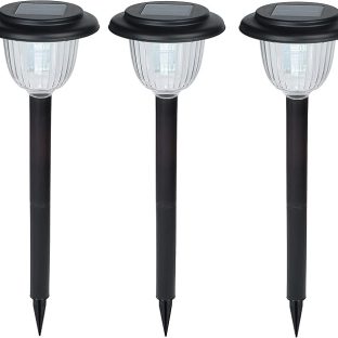 GWSOLARソーラーライト!! ホワイト色3本組 明るさ30ルーメン【Smart Lighting】夜間自動点灯、高さ57㎝【型番：KR-301W(3pcs)】