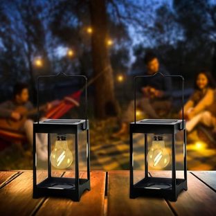 GWSOLAR LEDフィラメント電球式 ソーラーランタン ２個組セットSmart Lighting季節によって点灯を自動制御」夜自動点灯、自動消灯【型番： GW-DO108/A-C 2pcs】