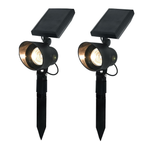 GWSOLAR 明るさ30ルーメン！ソーラー スポットライト2個組　Smart Lighting 電球色・屋外 防水【型番： GW-SP305/WW 2P】