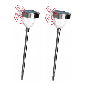 GWSOLAR ステンレス ソーラーセンサーライト2本セット明るさ100lm、夜間常時点灯【型番: GW-SR006(2P)】