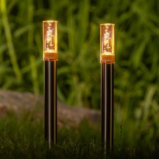 GWSOLAR【高さ35㎝デコレーション・ソーラーライト美しい水玉模様の発光色】ナトリウム灯色、 ２本組セット【GW-DO103/Ｎ-35(2p)】