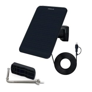 GWSOLAR 4.8W/5.5V ソーラーパネル 防犯カメラ 屋外 USB-C タイプC式 USB-B タイプB式対応 MPPT制御式太陽光パネル【型番: SM-408-K】