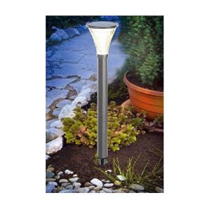 GWSOLAR ステンレスポールソーラーライト/ 明るさ50 lm/高さ約60㎝/透明ガラス ホワイト色・電球色 スイッチで切替、自動点灯【型番：GW-SS127 (1P)】