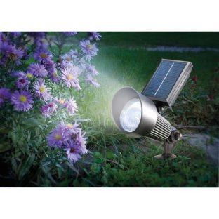 GWSOLAR 明るさ100ルーメン アルミソーラースポットライトSmart Lighting　ホワイト色・アルミ鋳物【 型番：GW-SPAL305/W 】